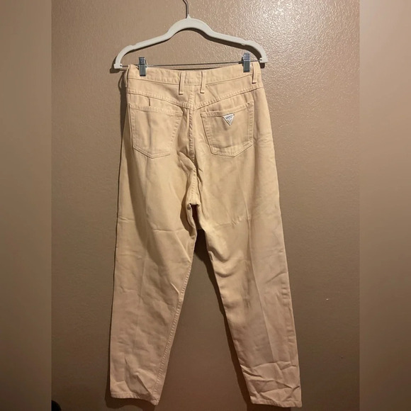 Vintage 90s Guess Cream Peach High Rise Baggy Jeans A1 - Picture 1 of 3